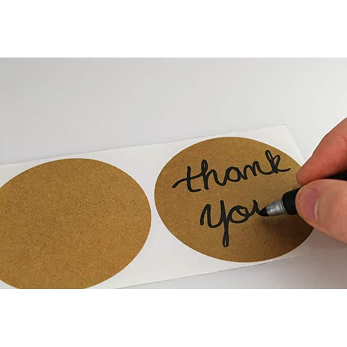 Paper Tags Sticker - 2.5cm Kraft Dot Label Sticker (10 pcs)