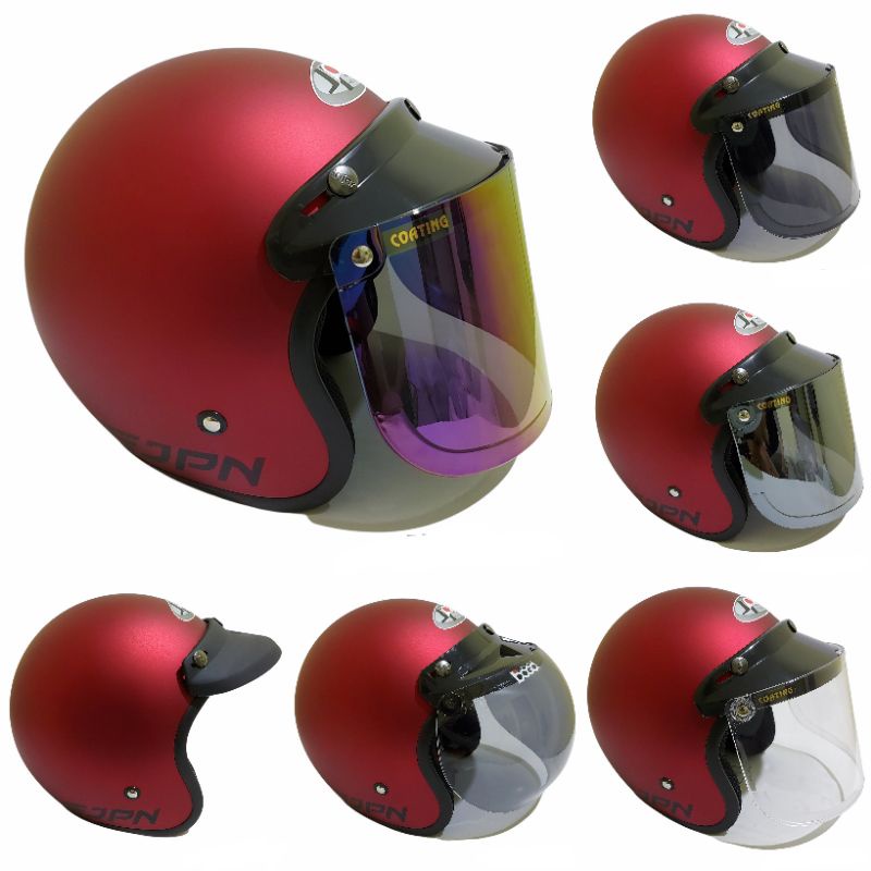 Helm jpn merah maroon dof