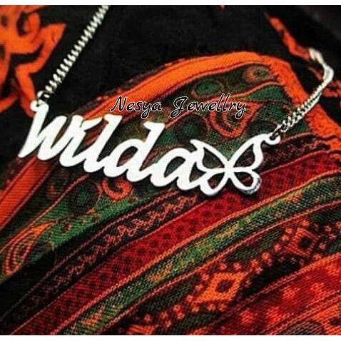 Terbaru  Kalung Nama Lapis Emas Putih Ns.28  Murah