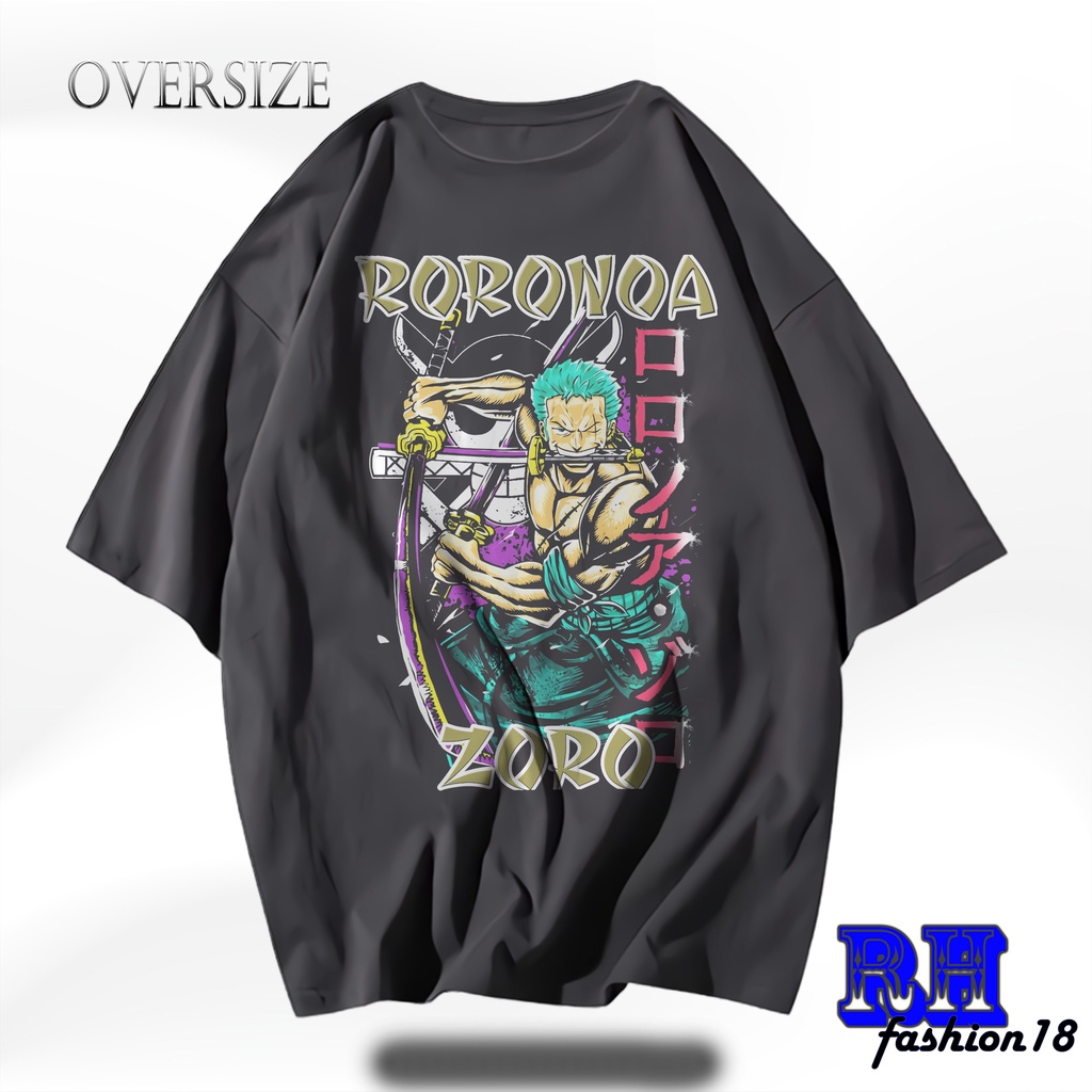 kaos zoro one piece oversize vintage anime t-shirt