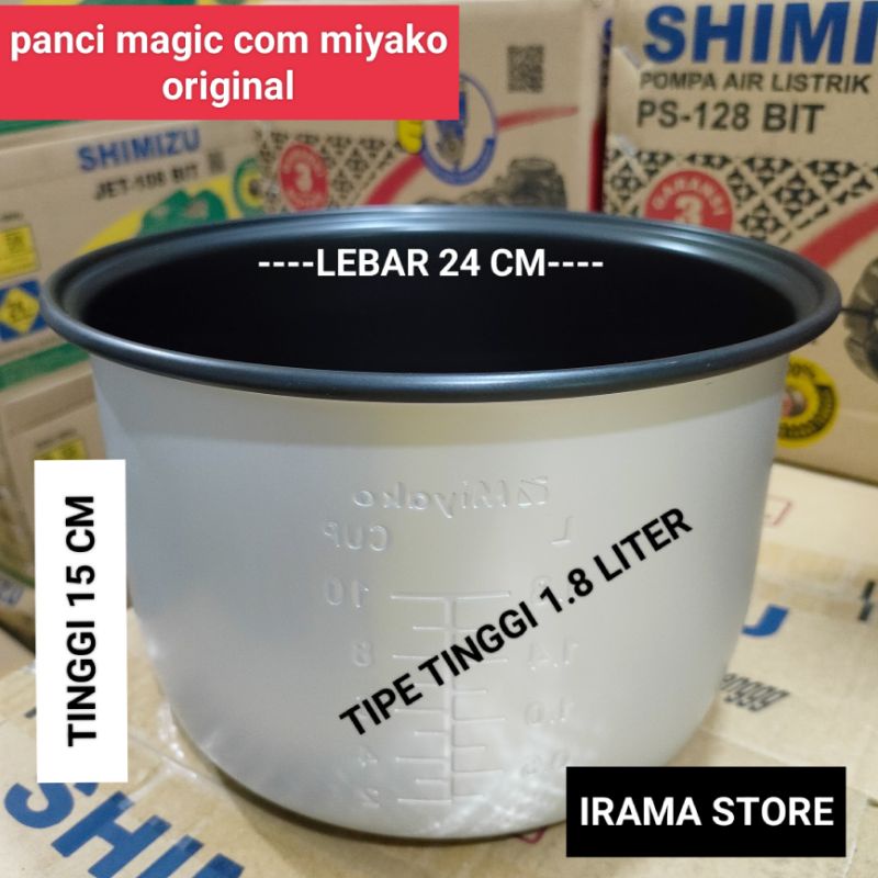 Panci Magic Com Miyako Original Teflon Rice Cooker miyako Ukuran 0.6L 1.2L 1.8 Liter 2.2L  Multi