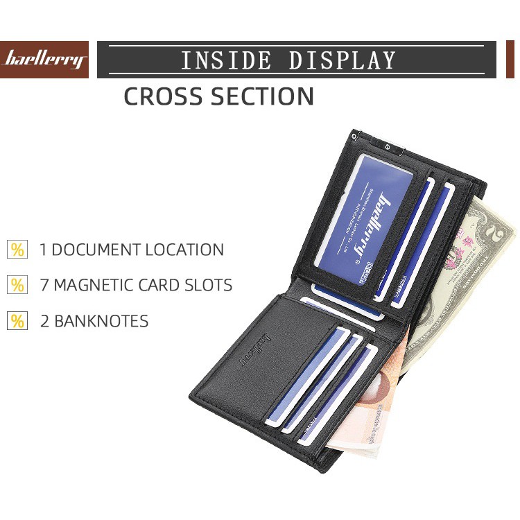 BAELLERRY ORIGINAL D1835 Dompet Pria Model Pendek Import-2