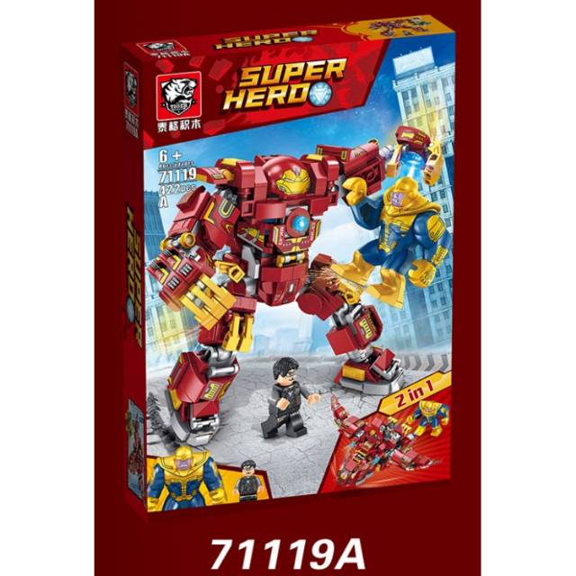 Lego Block Hulkbuster Tony Stark vs Thanos Brick Avengers