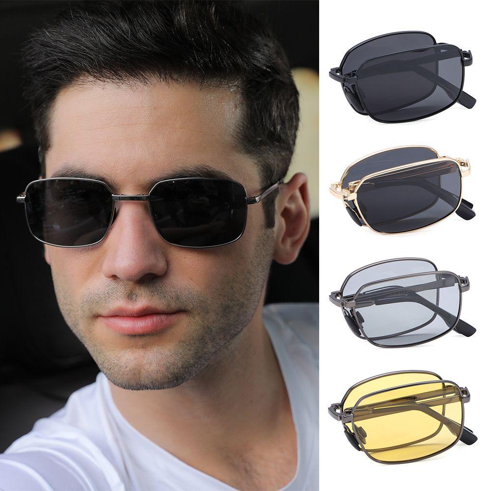 Chookyy Kacamata Hitam Pria Portable Kacamata Lipat Photochromic Sunglasses