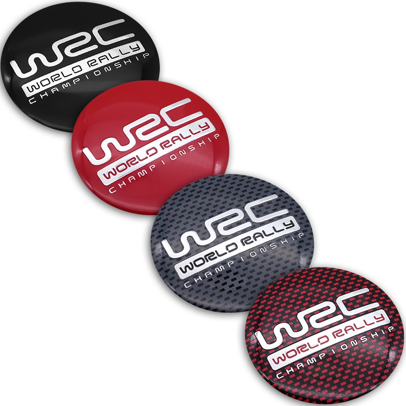 4pcs Stiker Emblem Logo WRC 56mm Untuk Tengah Velg Mobil