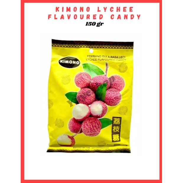 

Kimono Lychee Flavoured Candy [Permen Kembang Gula rasa Leci] 150gr