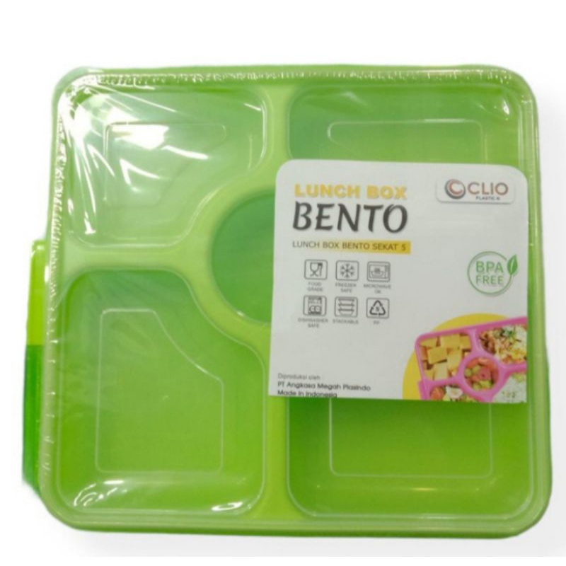 Lunch Box Clio Bento 5 Sekat Lunch Box Clio Plastik/Tempat Makan Sekat