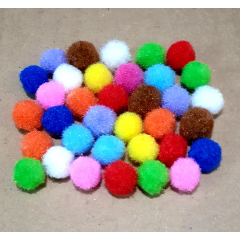 POMPOM MINI WARNA WARNI MURAH