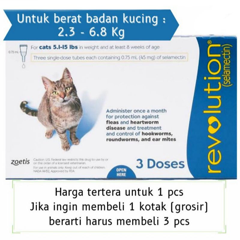 Revolution Cat Obat Kutu Kucing Dewasa (berat kucing lebih dari 2,5kg) 1 tube