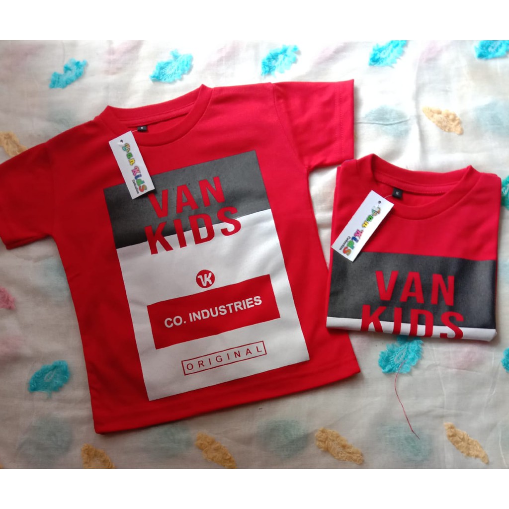 KAOS DISTRO MERAH PUTIH / KAOS ANAK KEREN / KAOS ANAK WARNA MERAH PUTIH / AB02
