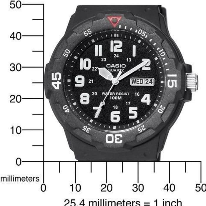 Casio Original MRW-200H Jam Tangan Pria - Analog - Karet - Hitam
