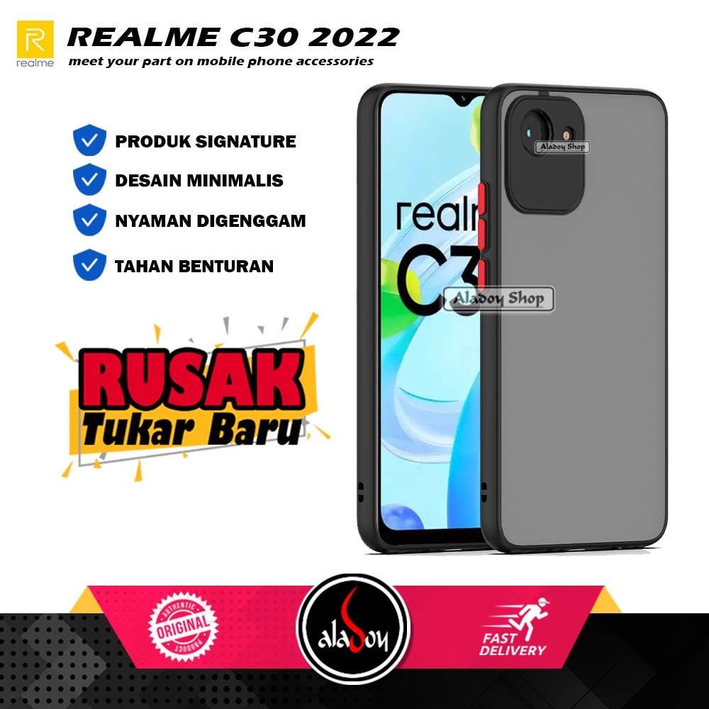 Case Realme C30 2022 Hard Case AERO Protection Camera Premium Casing