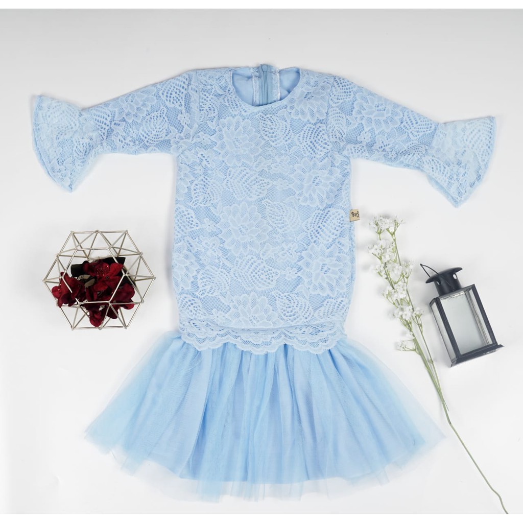 DRESS ANAK [SOFIA DUYUNG] DEWASA WARNA BIRU FROZEN (READY STOK)
