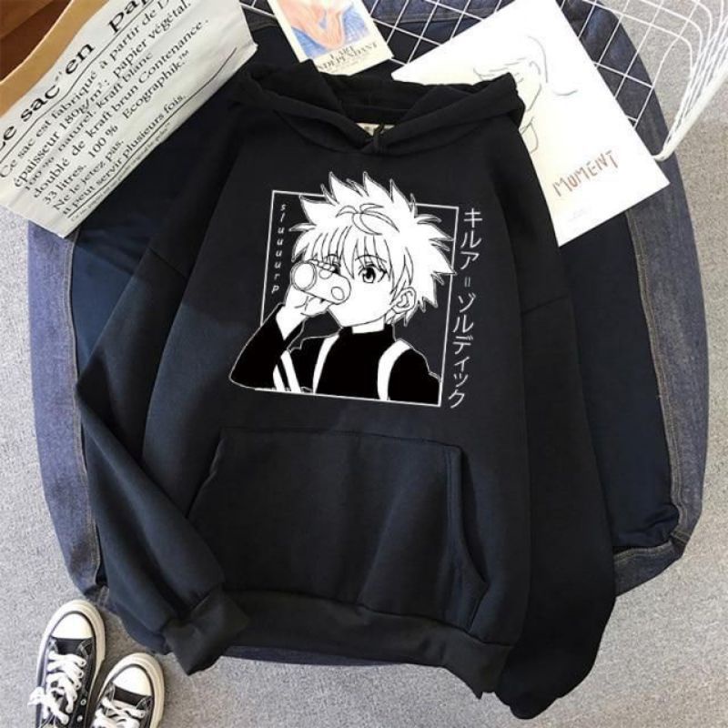 HOODIE JUMPER PULLOVER KILLUA HXH UNISEX PRIA&WANITA JAKET JAPAN ANIME Hoodie kilua zoldyck/sweater hoodie pria-Drink