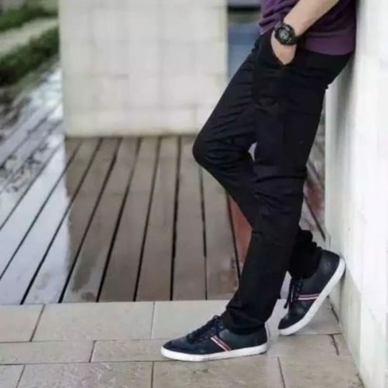 CELANA CHINO Panjang pria Slimfit KERJAHARIAN Santai Casual Formal Hitam Abu Cream Mocca Size 27-38