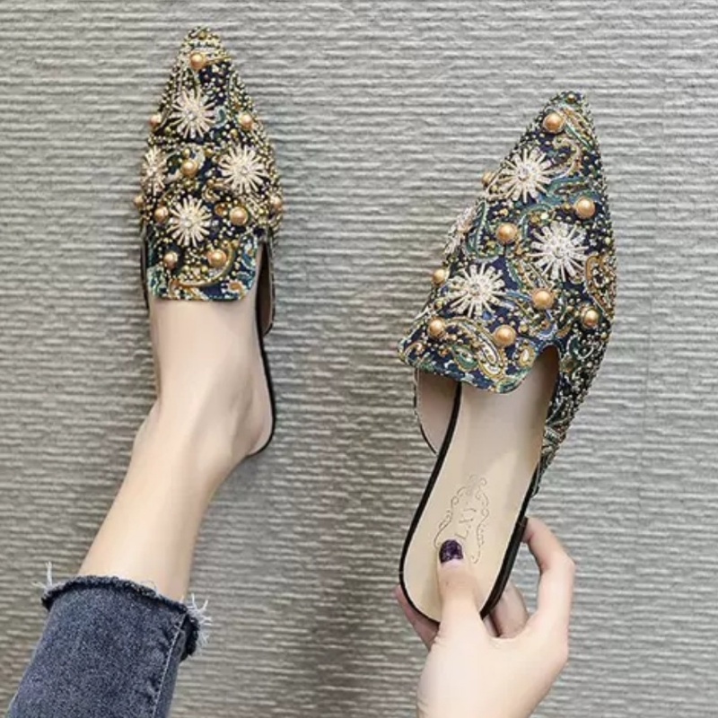 Sandal Flat Wanita 0200600 Sandal Import Slip Bling