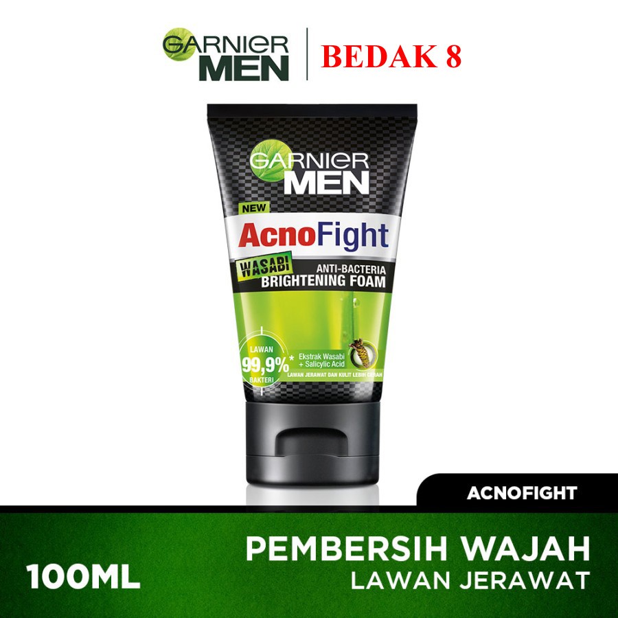 Garnier Foam Men 100ml |Acno Fight 12 in 1|Icy Scrub|Acno Wasabi|Cooling