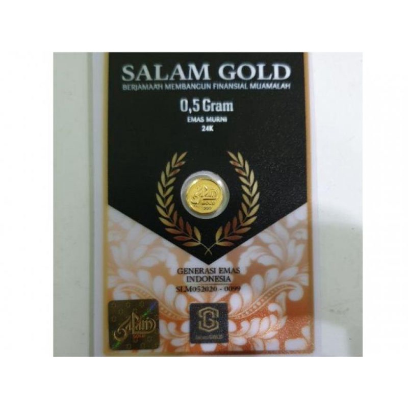 Logam Mulia  EMAS SALAM GOLD 24K Bersertifikat mulai dari ukuran 0,05 gram sampai 5