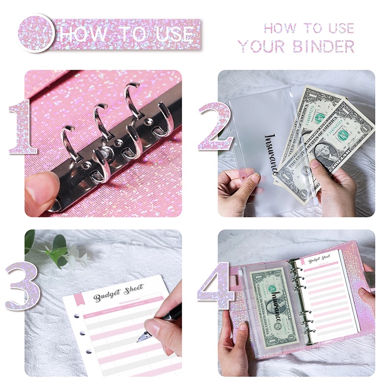 Cover Binder Organizer Uang Kertas Ukuran A6 Dengan Resleting
