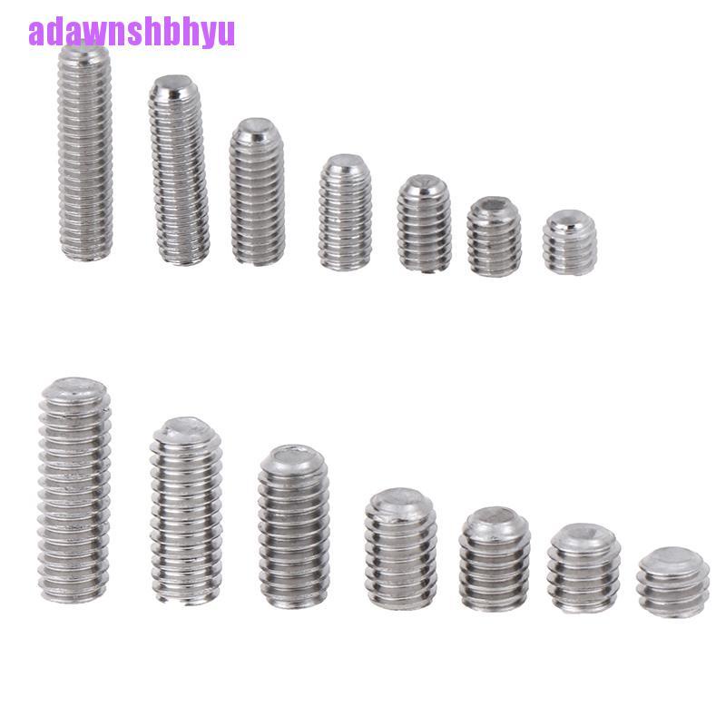50 Pcs / Set Sekrup Hex Socket Tanpa Kepala Bentuk Cekung Bahan Stainless Steel M3 M4