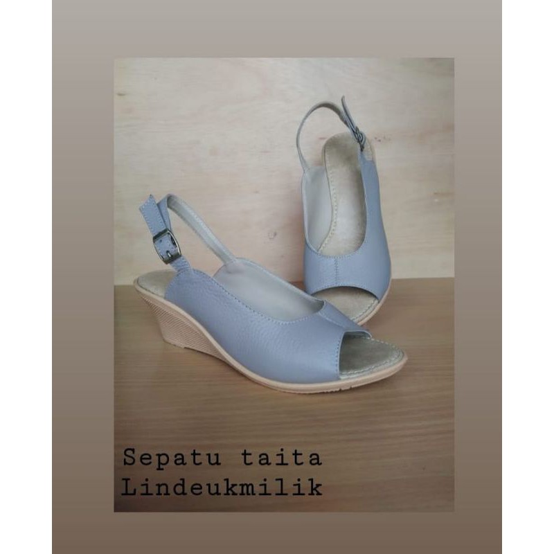 lindeukmilik-- sepatu wanita wedges kulit TAITA