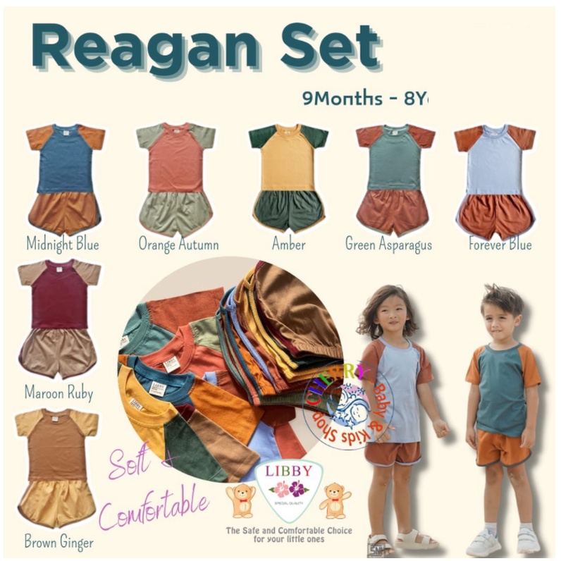 LIBBY Setelan Pendek 0-8 Tahun Reagan Set EARTH COLOR SERIES CBKS S13