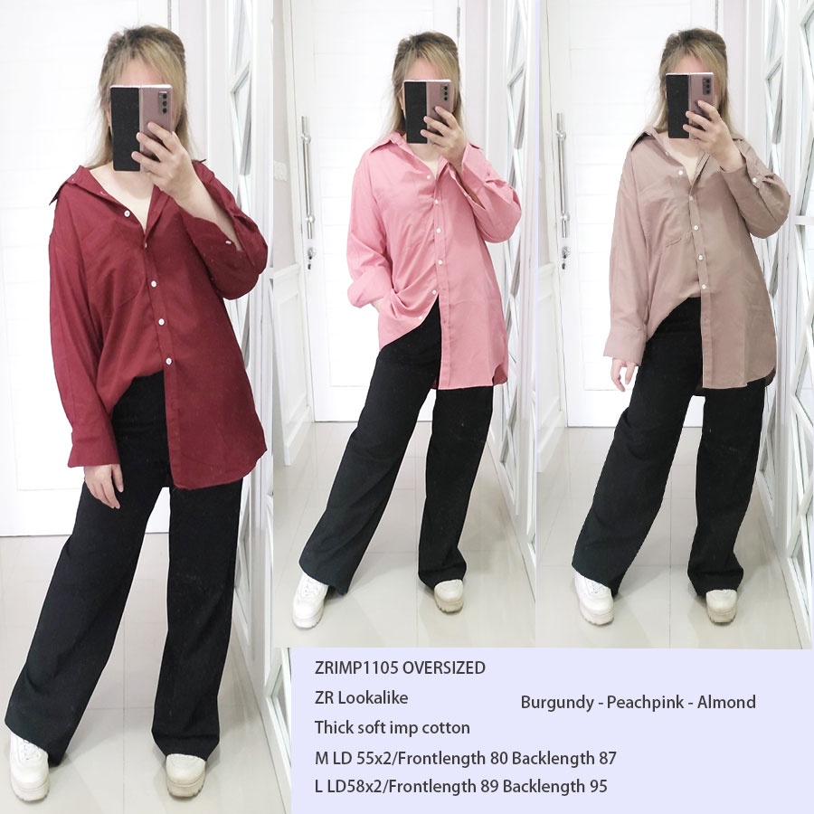 KEMEJA WANITA UNIQLO GU765 GU796 OVERSIZED LONG SHIRTS-3