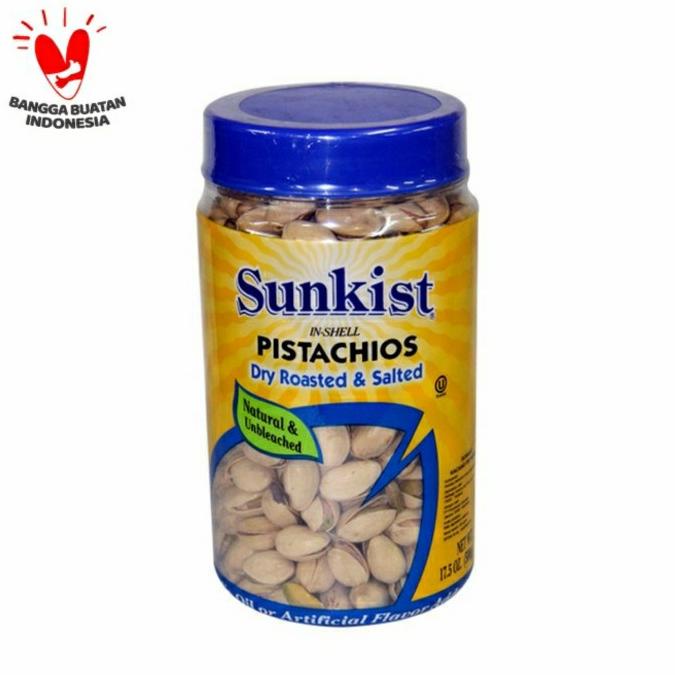 

Sunkist Pistachios Dry Roasted & Salted Kacang 500 gr g