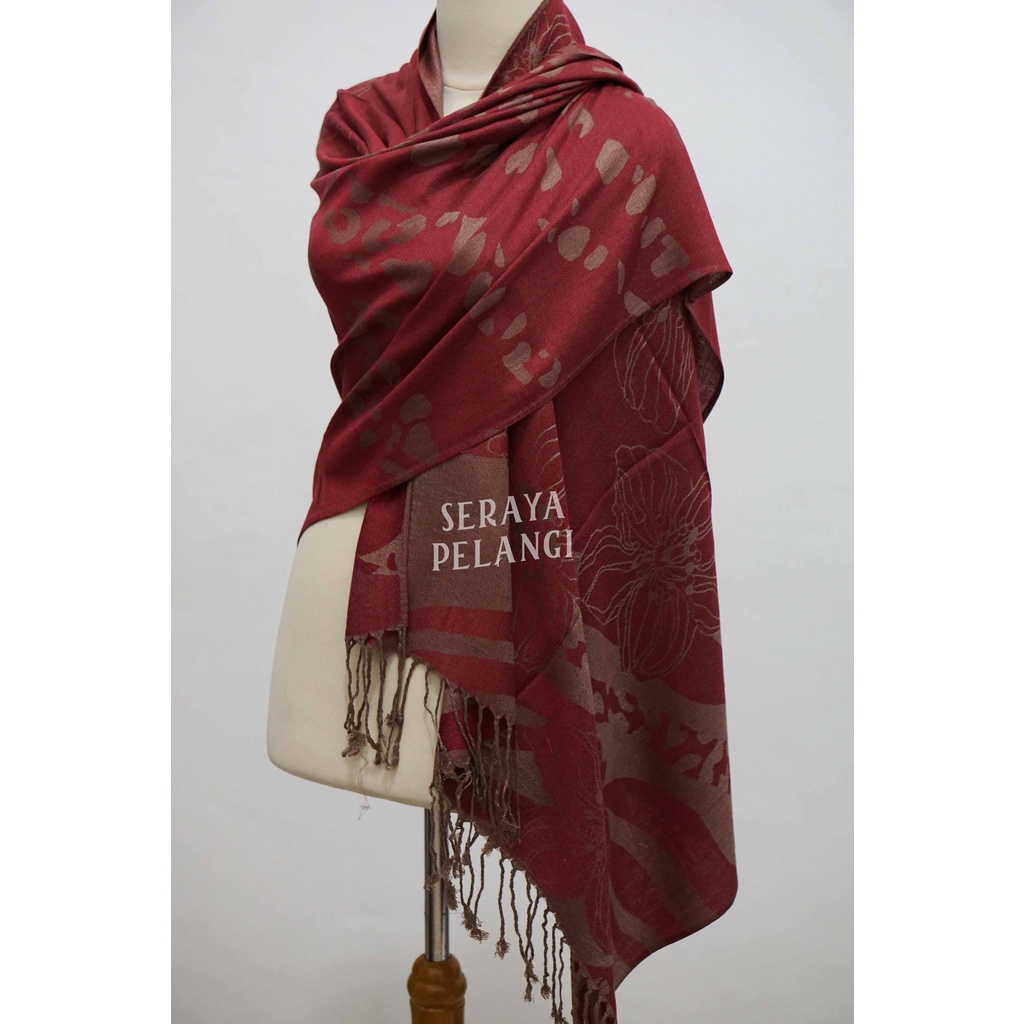 Pashmina Cashmere Motif Bunga 09 | Animal Print/Macan | Selendang | Scarf | Syal | Shawl | Pasmina | Souvenir | Hadiah Ulang Tahun | Birthday Gift | Aksesoris Fashion Wanita | Premium Import Quality | Grosir Murah | Luxury Scarf