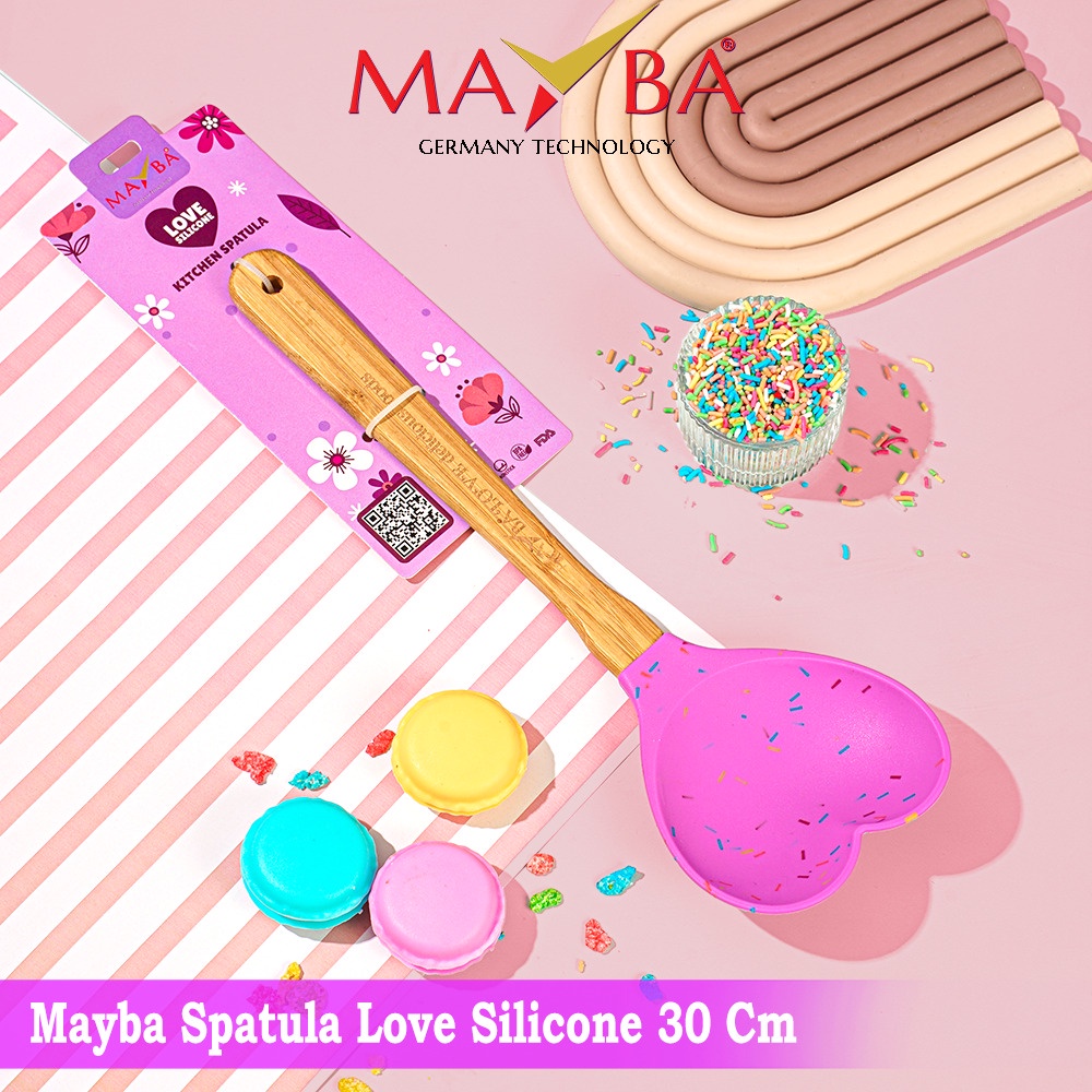 SPATULA LOVE SILIKON MAYBA Shovel silicon - sendok masak silicone high quality