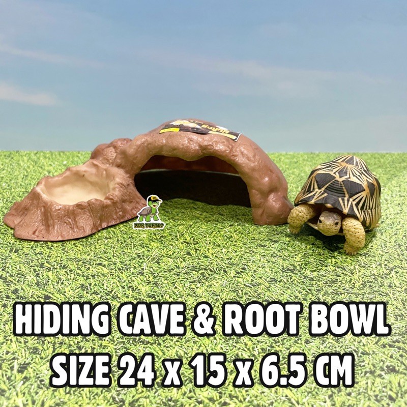 HIDING CAVE & ROOT BOWL RUMAH KURA AIR KURA DARAT HERMANI CROCODILE SKINK CORNSNAKE LEOPARD GECKO