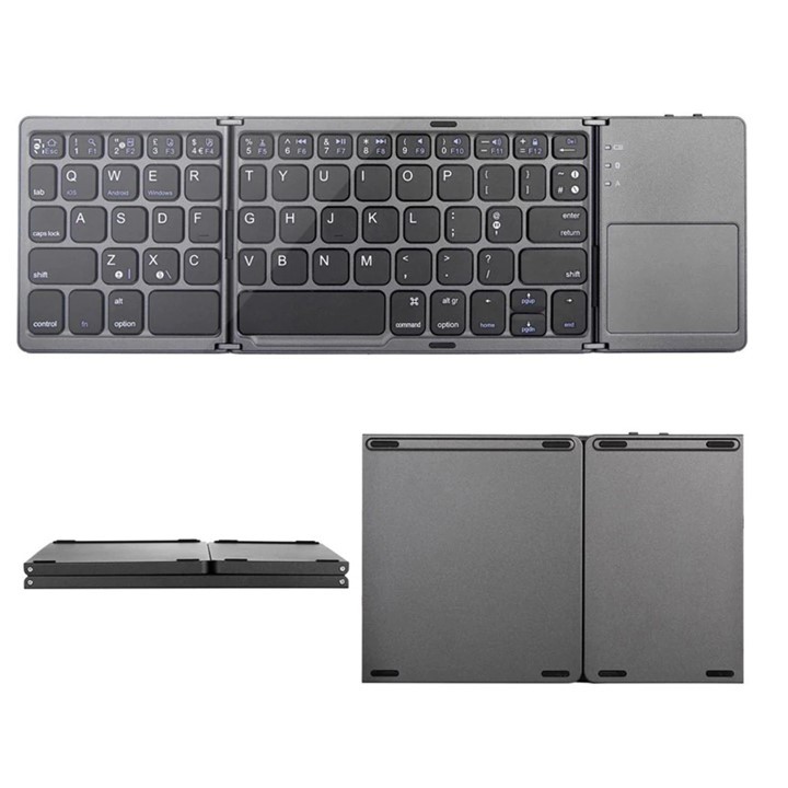 Foldable Keyboard Lipat Bluetooth Wireless Portable Touchpad Folding