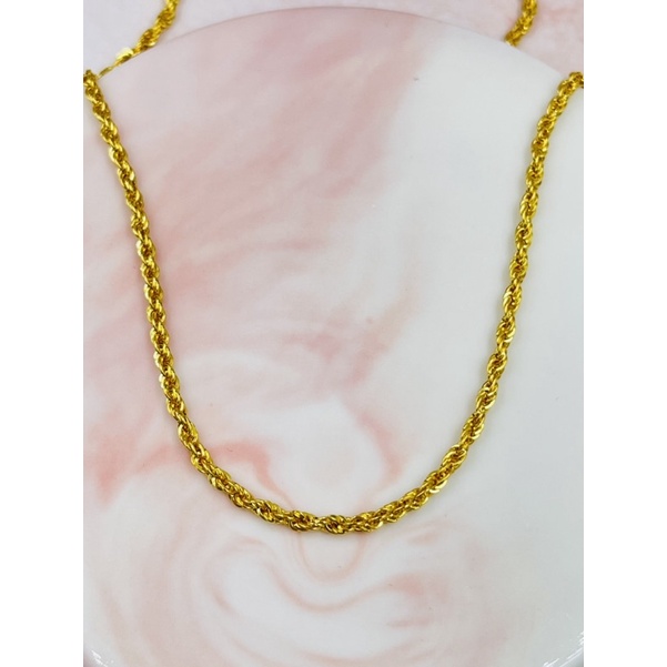 kalung anak model tali korea simple mewah elegant emas asli kadar 700