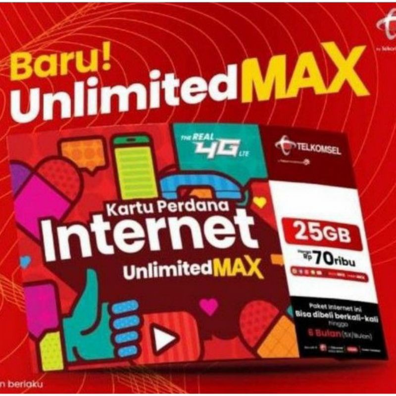 KARTU TELKOMSEL 25GB