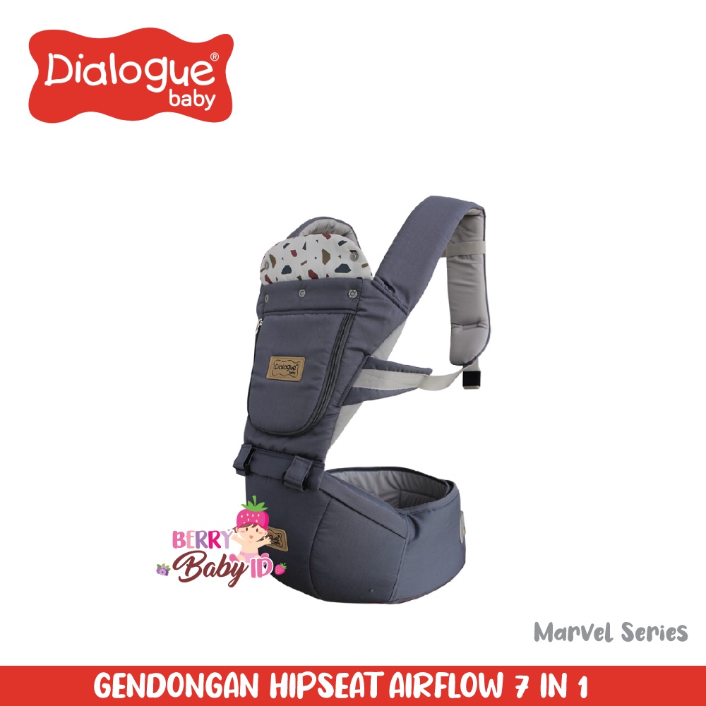 Dialogue Hipseat Airflow 7-In-1 Gendongan Depan Bayi Baby Carrier Berry Mart