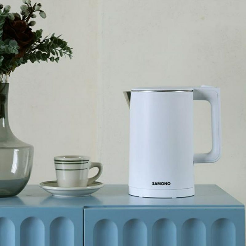 SAMONO SW-R1 600W Electric Kettle 1.8L Double Wall Design Anti-Slip garansi resmi 1 tahun