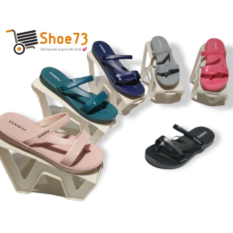 LUOFU F 2322 E01KJ6W SIZE 36-40 ORIGINAL l Sandal jepit jelly wanita l Sendal jepit cewek impor