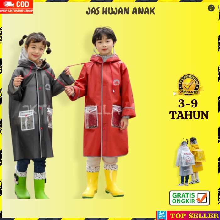 JAS HUJAN ANAK PEREMPUAN MANTEL HUJAN MOTOR ANAK COWOK RAINCOAT KIDS KOREA JAKET IMPORT A49