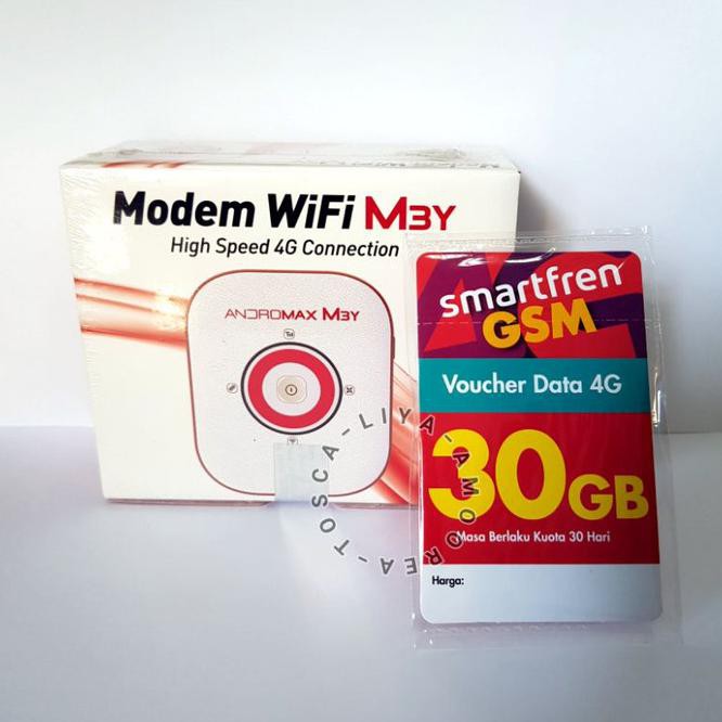 N4HU MODEM WIFI MIFI SMARTFREN ANDROMAX M3Y 4G LTE (KUOTA 30 GB) - PUTIH L6JZ