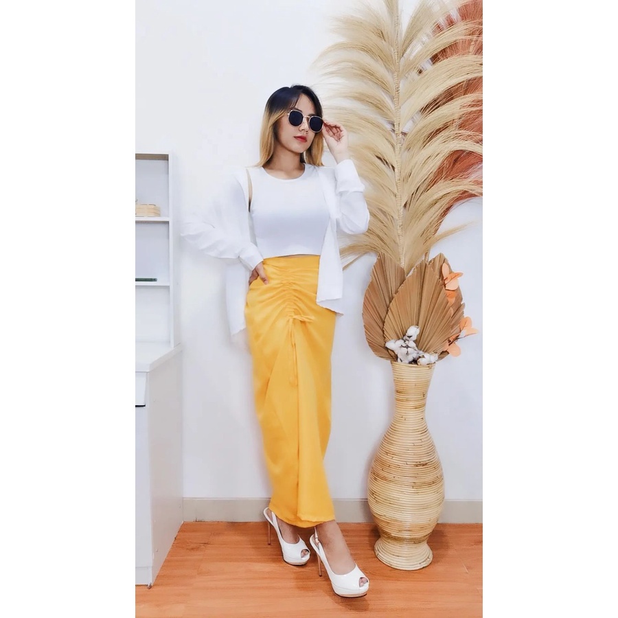 BEFAST - ZRX OOTD Wanita Rok ANI / Rok Serut crinckle/ josep skirt/casual flowy / Rok Serut / Rok Kondangan / Bawahan Rok Wanita Remaja Casual / Rok Serut Polos Formal / OOTD Selebgram Kekiniaan / Trendy / Termurah