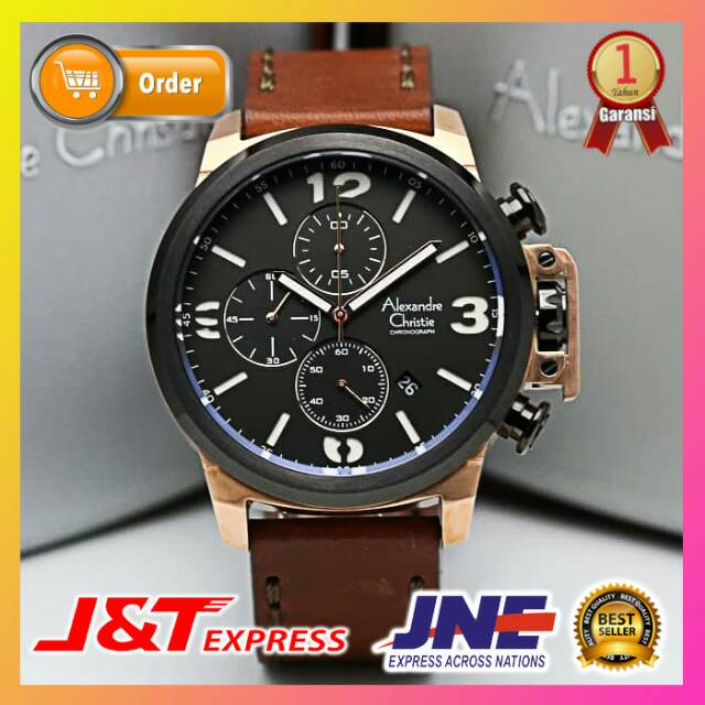 JAM TANGAN ALEXANDRE CHRISTIE ALEXANDER CHRISTIE PRIA COWOK ORIGINAL ORI BRANDED AC 6280  ROSE BROWN