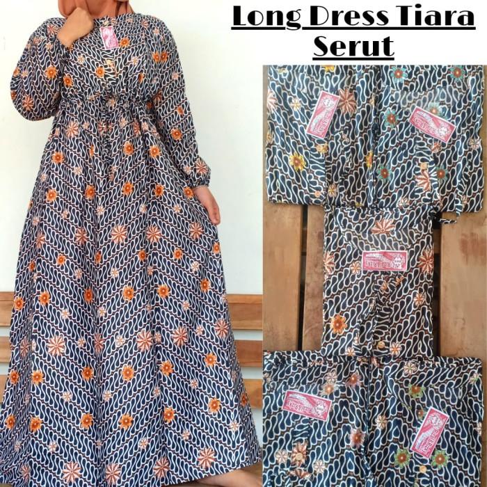 Daster Panjang Termurah - Gamis Dewasa Batik Tiara Serut-Bahan Katun