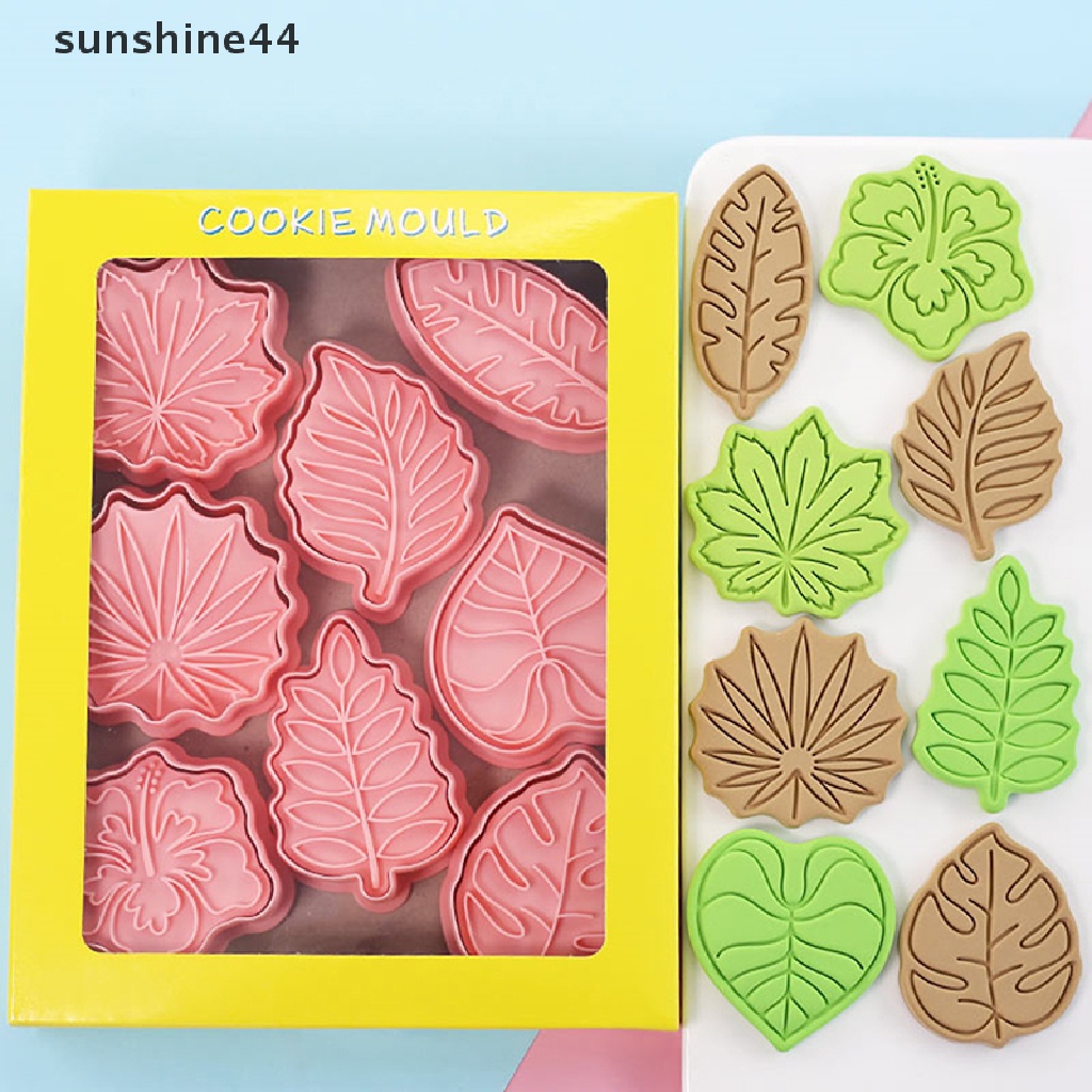 Sunshine 8Pcs Cetakan Pemotong Kue / Biskuit / Fondant Bentuk Daun