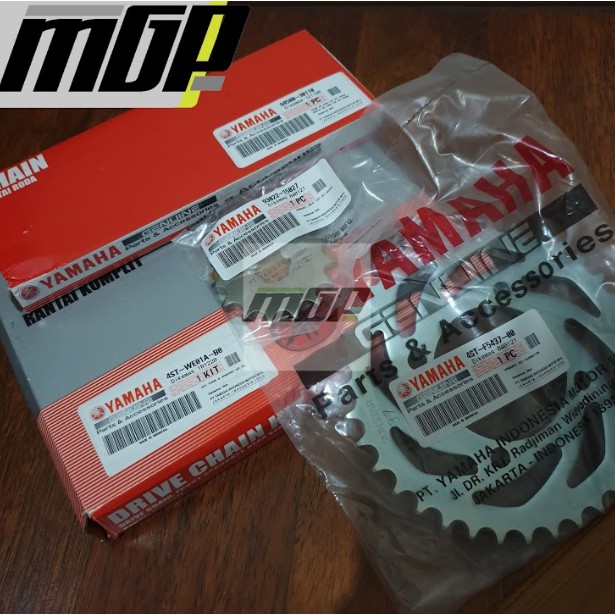 DRIVE CHAIN KIT GER GEAR SET RX KING F1ZR VEGA RXS RXZ 4ST-WE01A-B0 BELAKANG 37 T 4ST-F5437-00 DEPAN