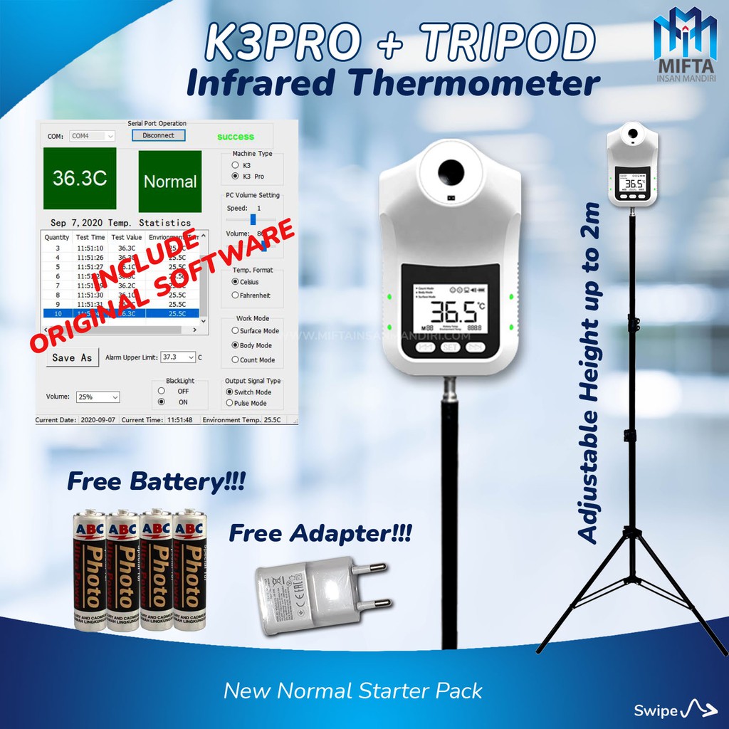 K3 PRO &amp; TRIPOD / THERMOMETER INFRARED / TERMOMETER DIGITAL / K3 PRO + BATTERY, ADAPTER &amp; SOFTWARE