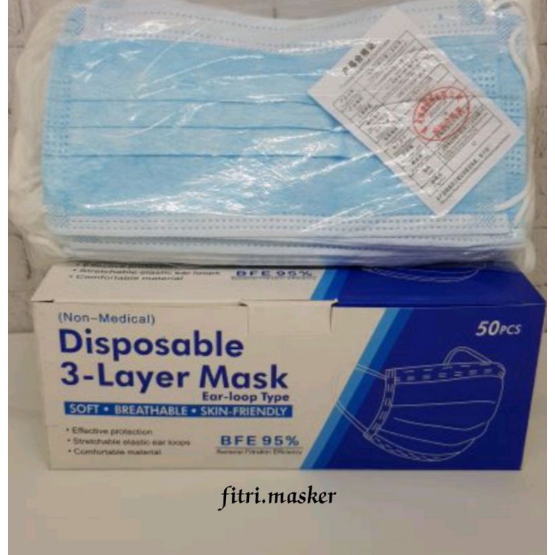 Masker 3 PLY isi 50 PCS Dewasa dan Anak