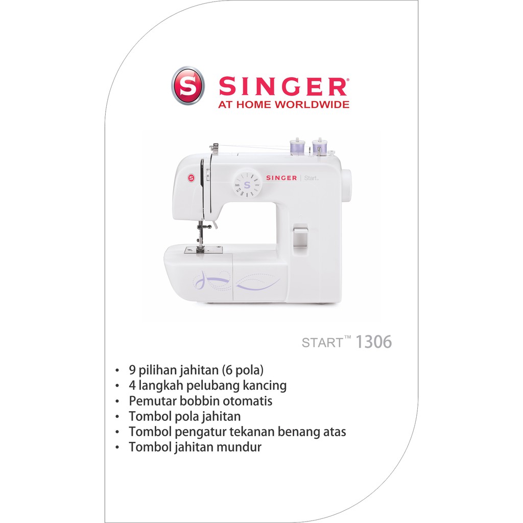 Mesin Jahit SINGER 1306 START (Portable Mini Multifungsi)