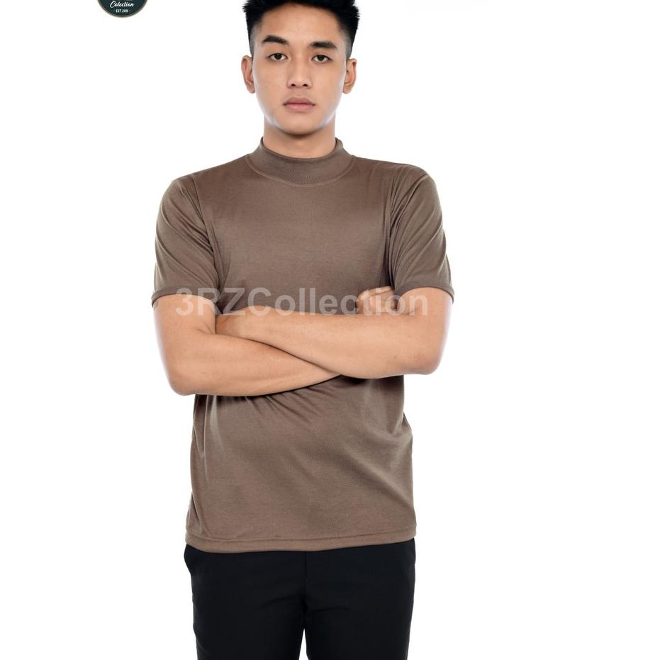 Grosir POLISI Satpam Security Kaos Polos Coklat/Putih/Army Kaos Dalaman Leher Panjang Leher Pendek T