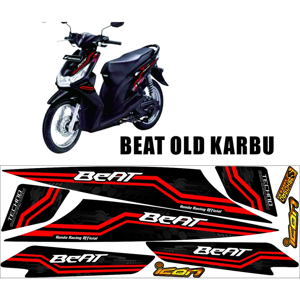 STIKER STRIPING BEAT KARBU STRIPING VARIASI BEAT OLD CARBU STIKER BEAT LAMA SIMPEL LIS BODY BEAT KAR