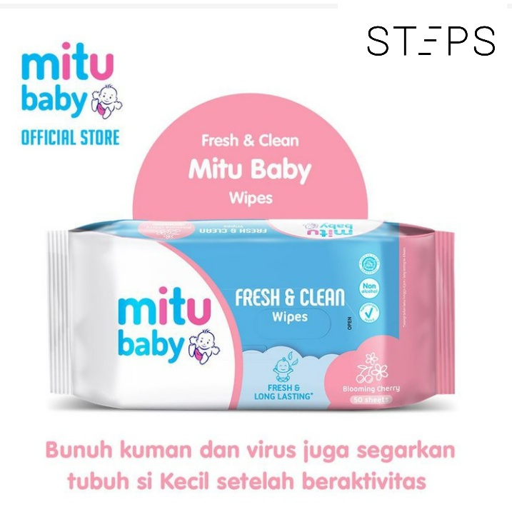 Paseo Baby Tissue Basah Chamomile / Promo (Buy 1 Get 1 FREE)  50 Sheets x 2 Packs